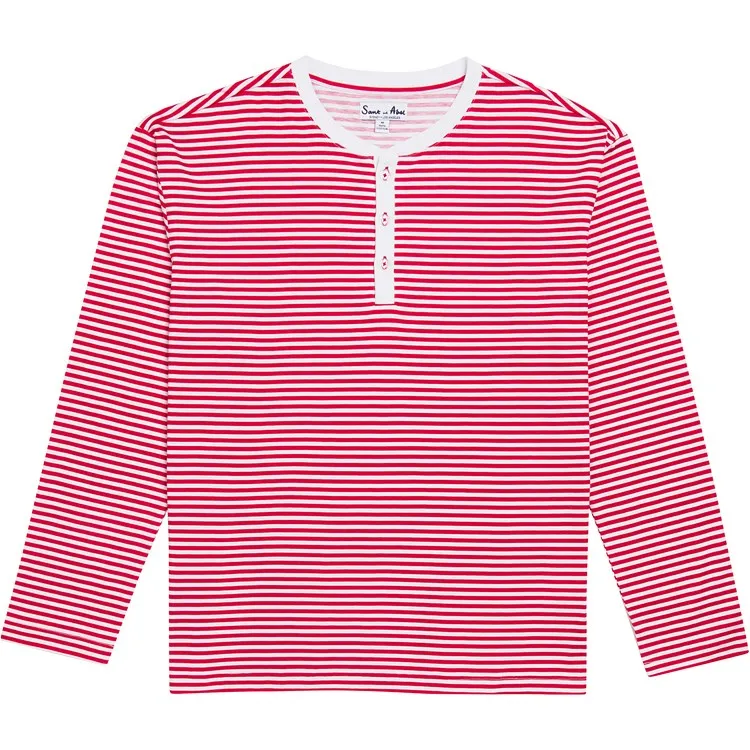 Men's Red Stripe Jersey Henley