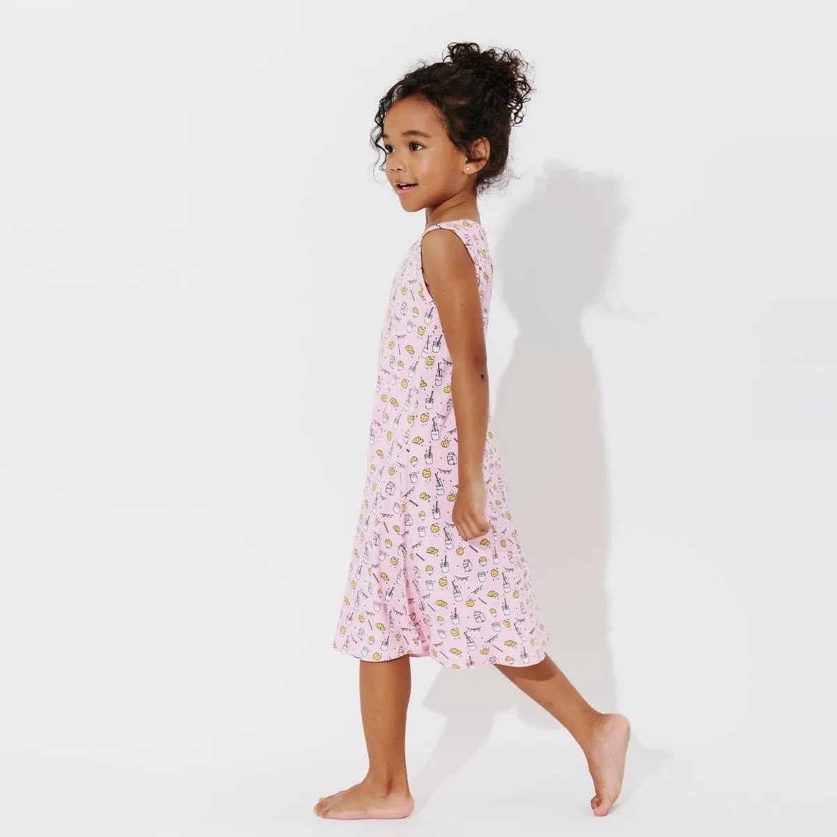 Milk & Cookies Pink Bamboo Girls' Sleeveless Dress