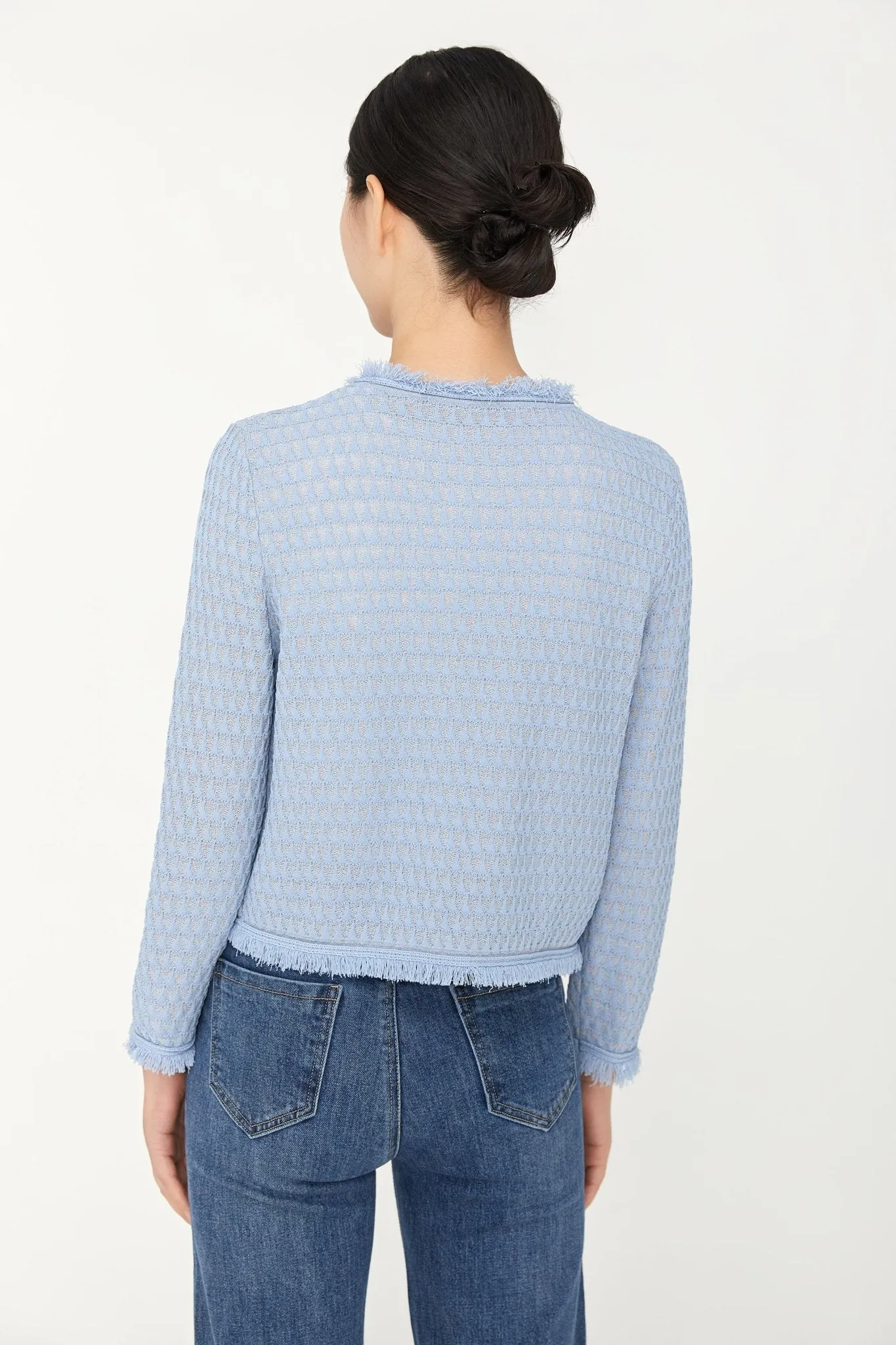 Mist Blue Knit Sweaters Cardigans Crop Top