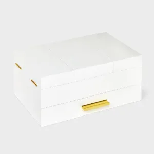 New - Flip Top with Drawer Jewelry Organizer - A New Day White