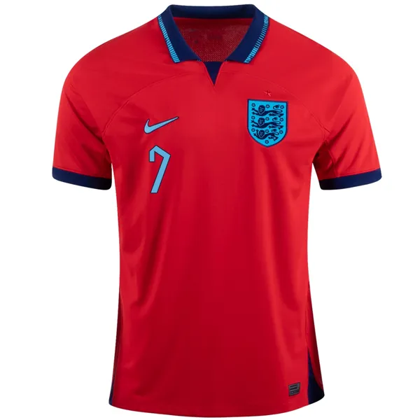 Nike England Jadon Sancho Away Jersey 22/23 (Challenge Red/Blue Void)