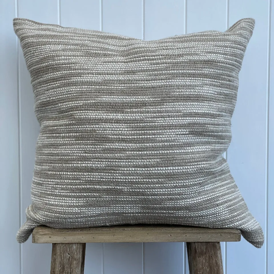 Oriel Ombre Linen Cushion | Natural & White