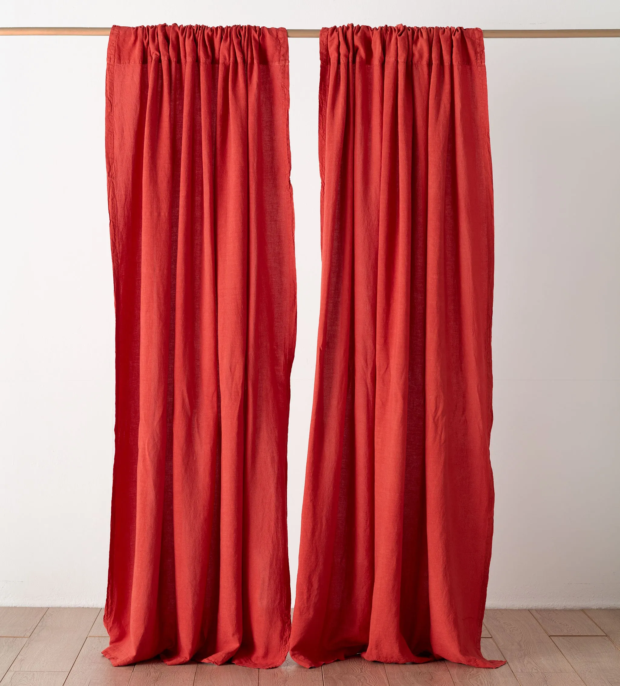 Paprika 100% Linen Loop Top Curtain (Single)