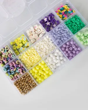 Pastel Brights Polymer Heishi and Letter Bead Box