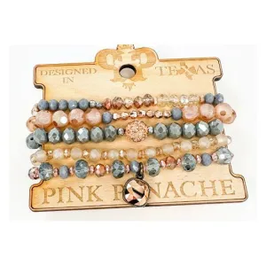 Pink Panache Gray and Gold Stacked Bracelet