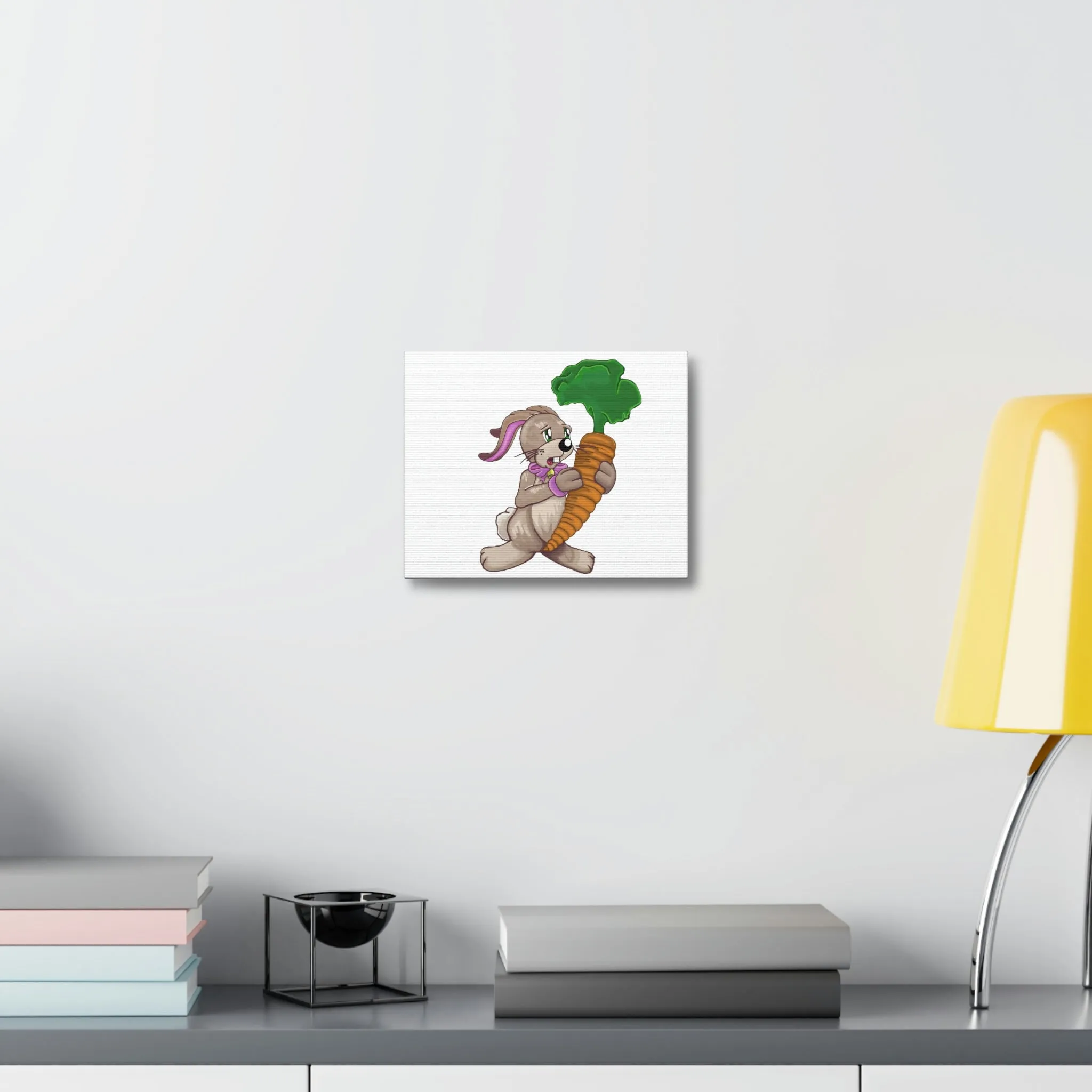 Rabbit with Carrot Stretched Canvas