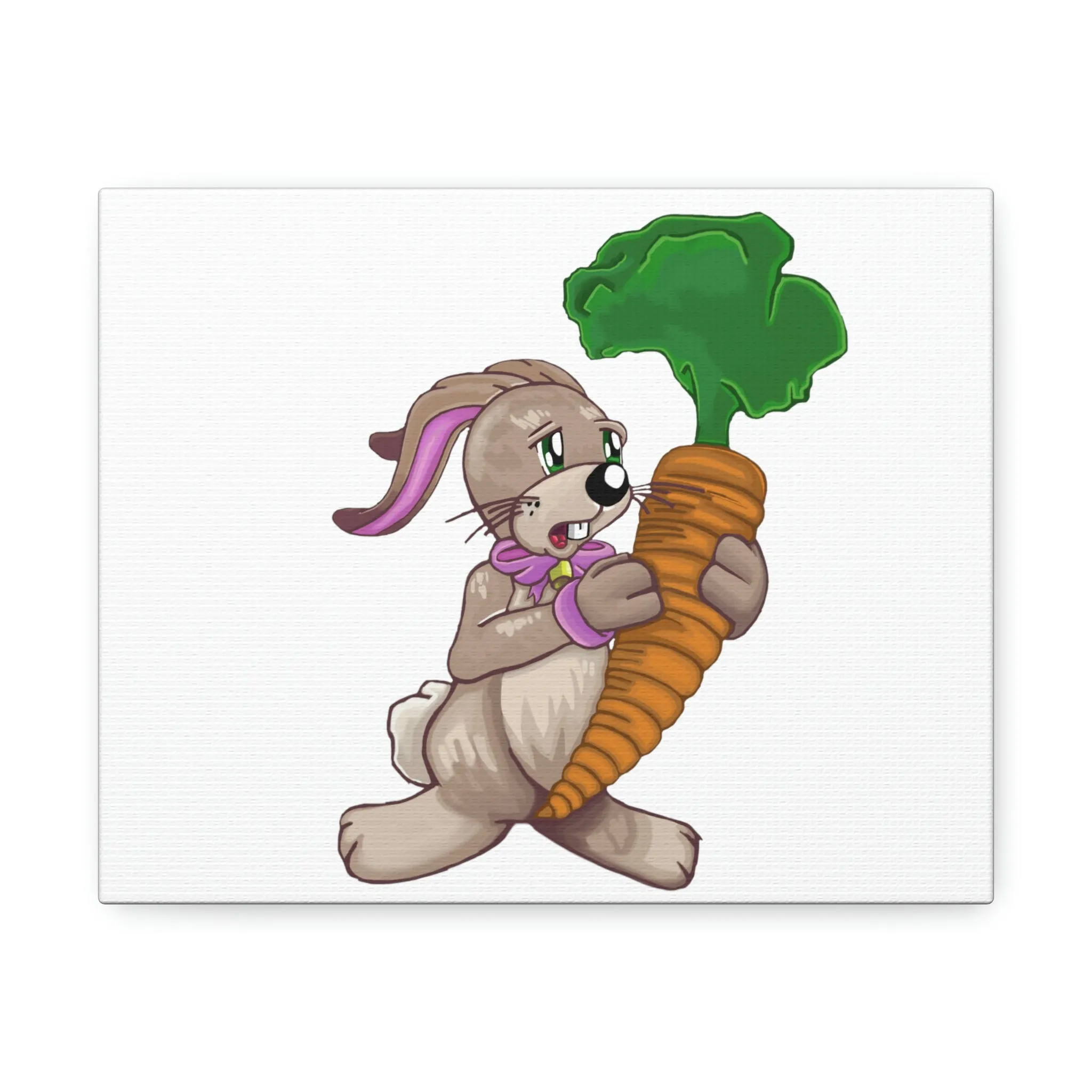 Rabbit with Carrot Stretched Canvas