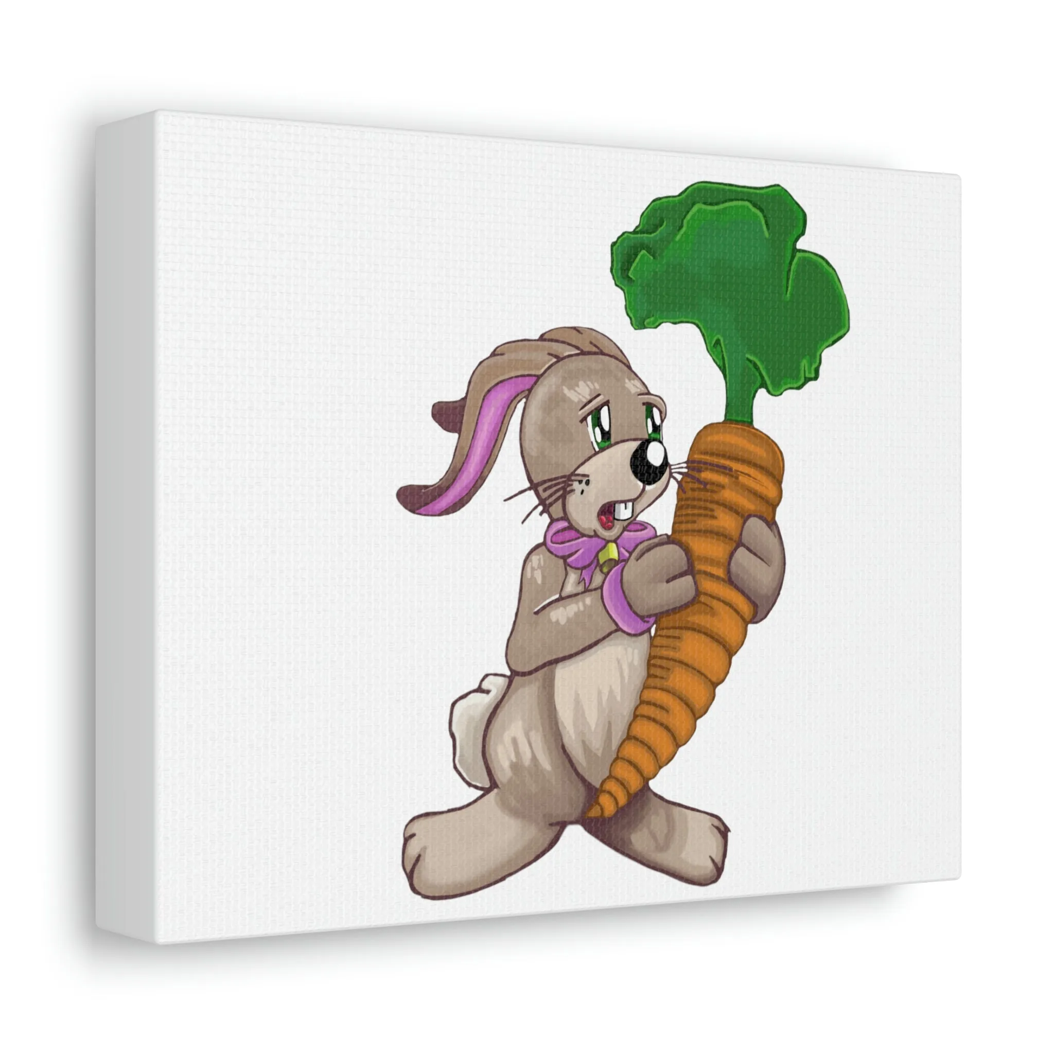 Rabbit with Carrot Stretched Canvas