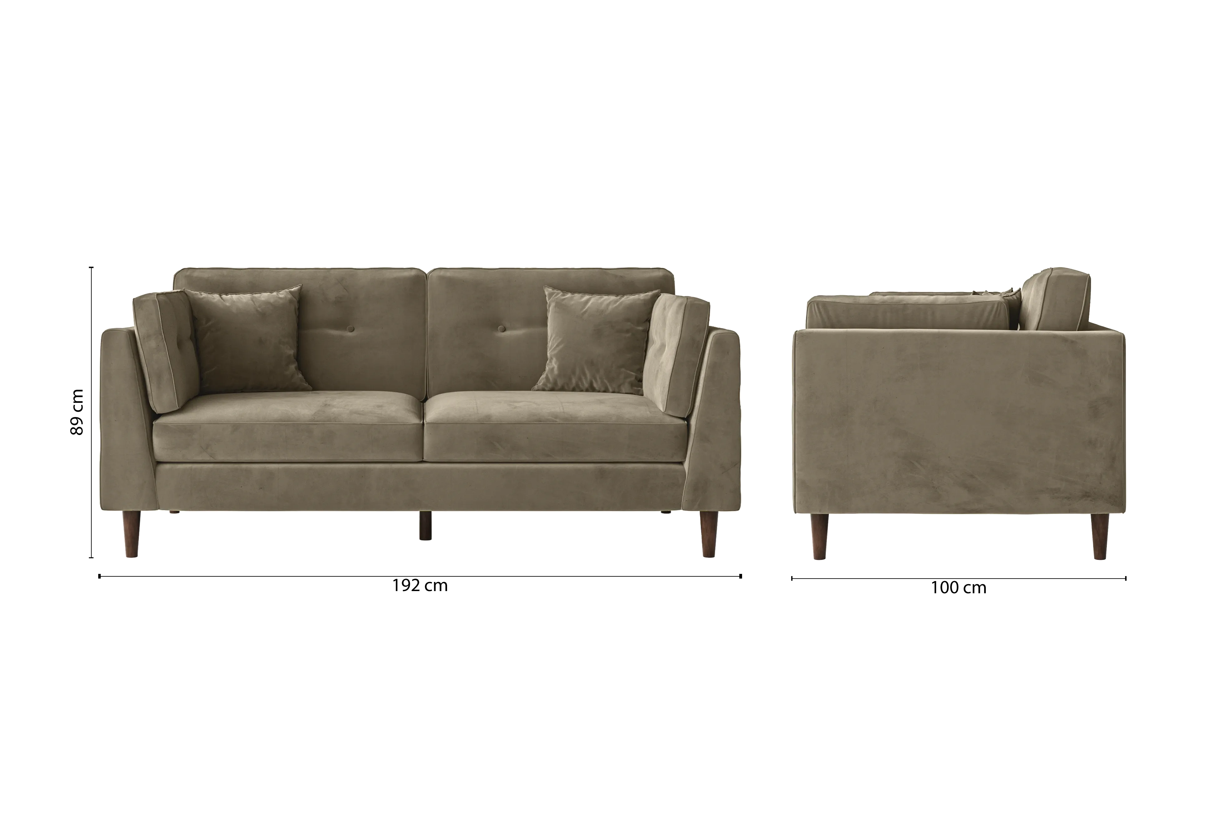 Ragusa 3 Seater Sofa Sand Velvet