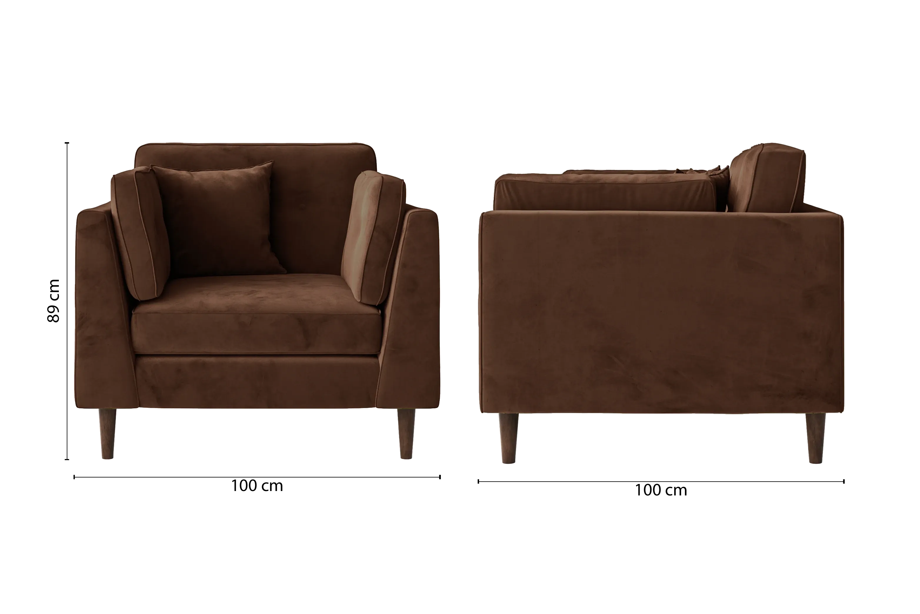 Ragusa Armchair Coffee Brown Velvet