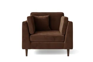 Ragusa Armchair Coffee Brown Velvet