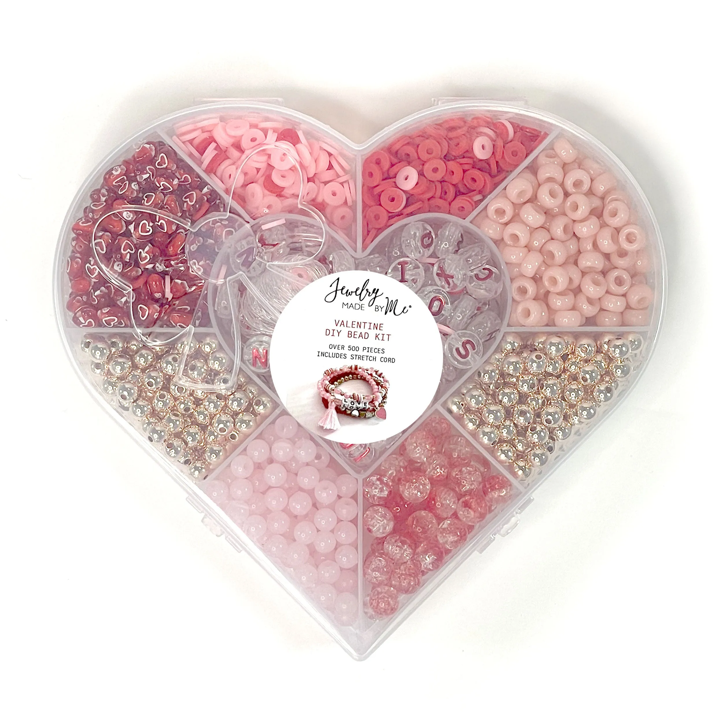 Red & Gold Valentine Heart Box DIY Bead Kit