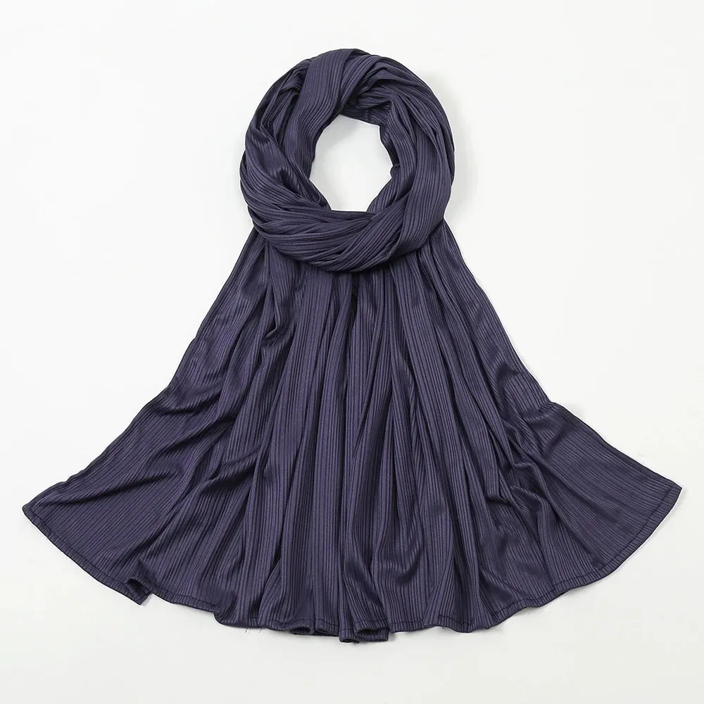 Ribbed Jersey Hijabs - Navy