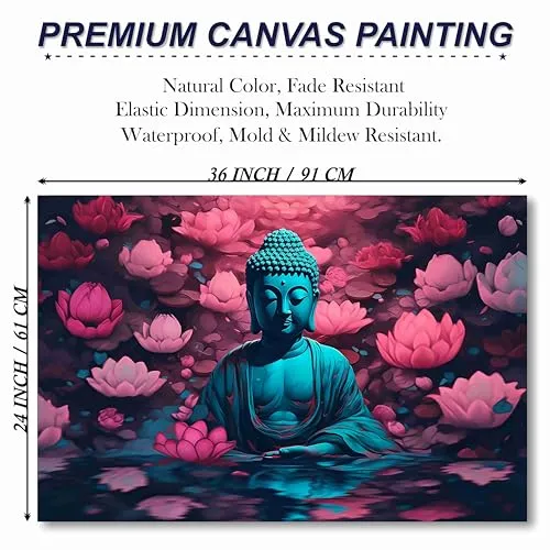 SAF paintings Buddha Painting | buddha paintings for living room | buddha painting for wall decoration | buddha painting canvas 24 inch x 36 inch SANF-CR34