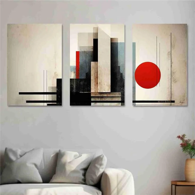 SAF paintings Set Of 3 Wooden Framed Canvas Painting|| Modern Abstract Art Canvas Wall Art Painting for Home Décor And Office||For Bedroom,Living Room Home wall and Office Interior CR-225