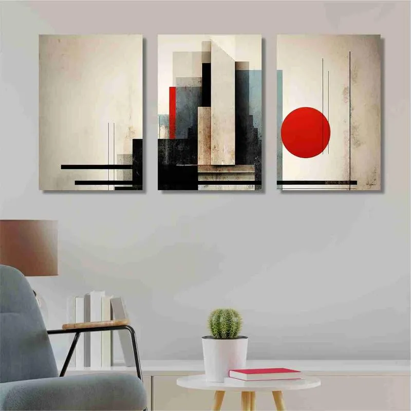 SAF paintings Set Of 3 Wooden Framed Canvas Painting|| Modern Abstract Art Canvas Wall Art Painting for Home Décor And Office||For Bedroom,Living Room Home wall and Office Interior CR-225