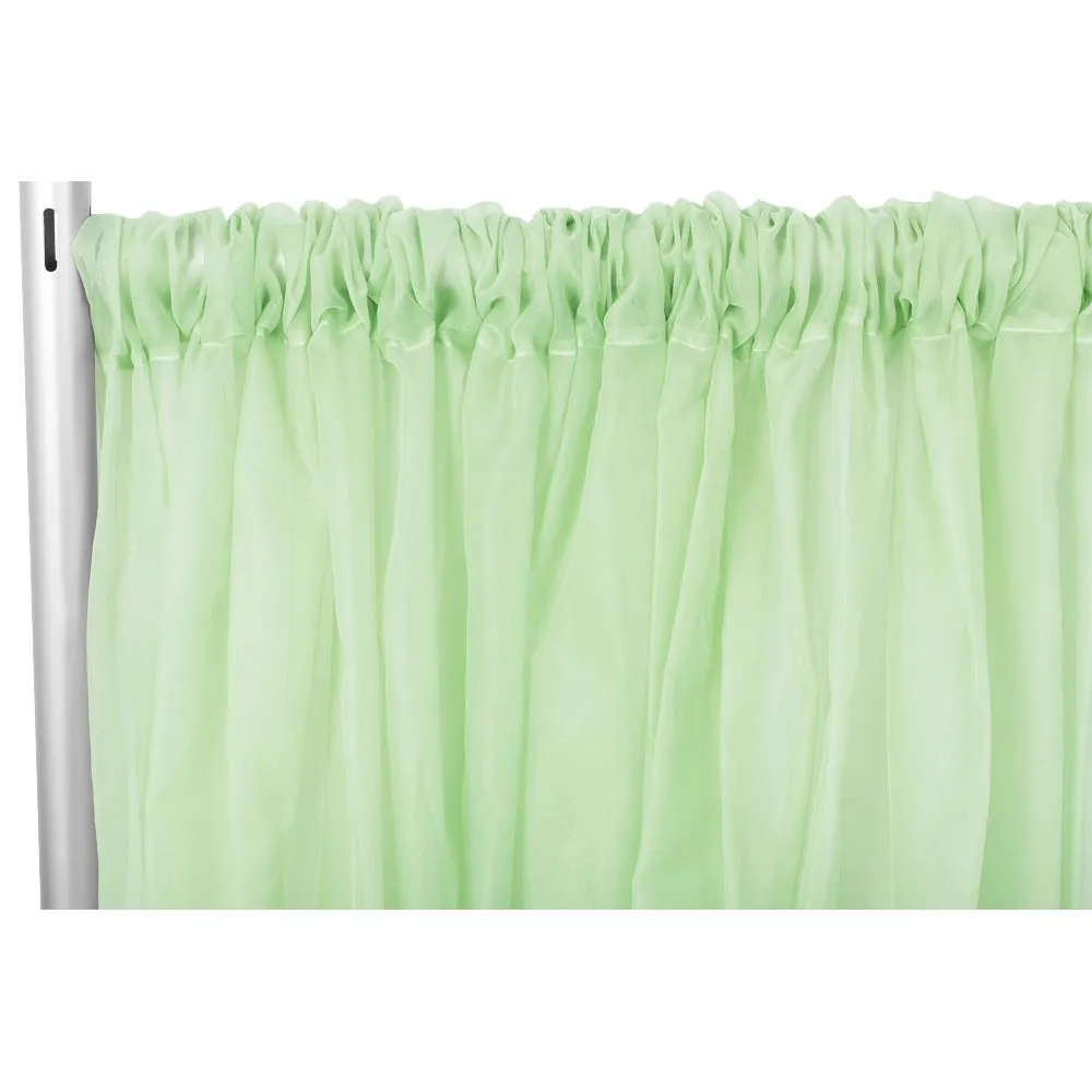 Sheer Voile Flame Retardant (FR) 10ft H x 118" W Drape/Backdrop Curtain Panel - Mint Green