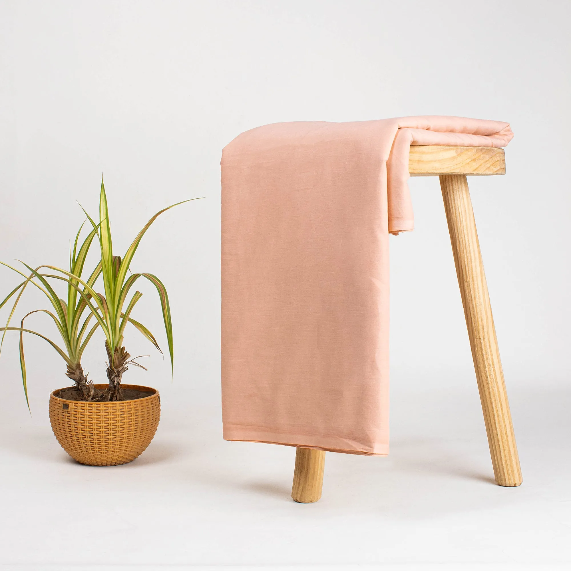 Soft Premium Light Pink Cotton Dyed Solid Fabric