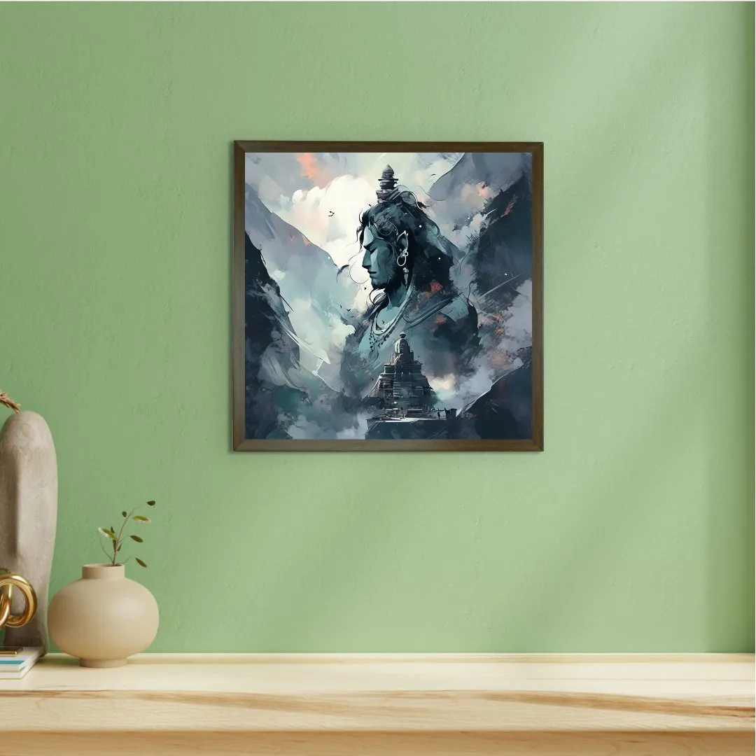 Sowpeace's Handcrafted Masterpiece Lord Shiva Art – Premium Indian-Inspired Canvas Wall Print for Spiritual and Elegant Home Decor