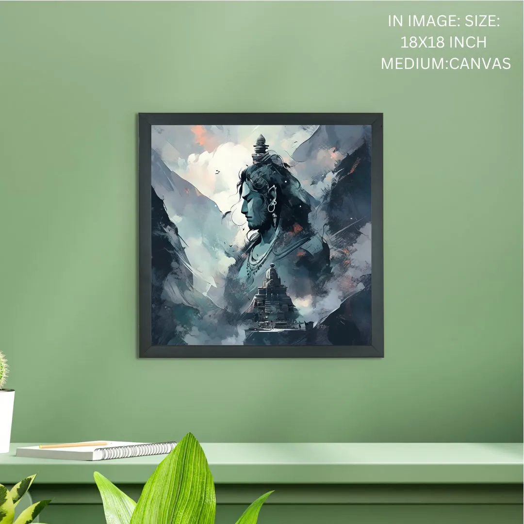 Sowpeace's Handcrafted Masterpiece Lord Shiva Art – Premium Indian-Inspired Canvas Wall Print for Spiritual and Elegant Home Decor