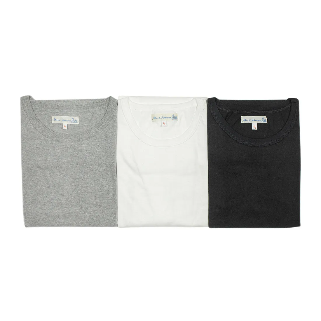 Special box set of 3 1950s crew neck T Shirts in White, Grey and Deep Black (restock)