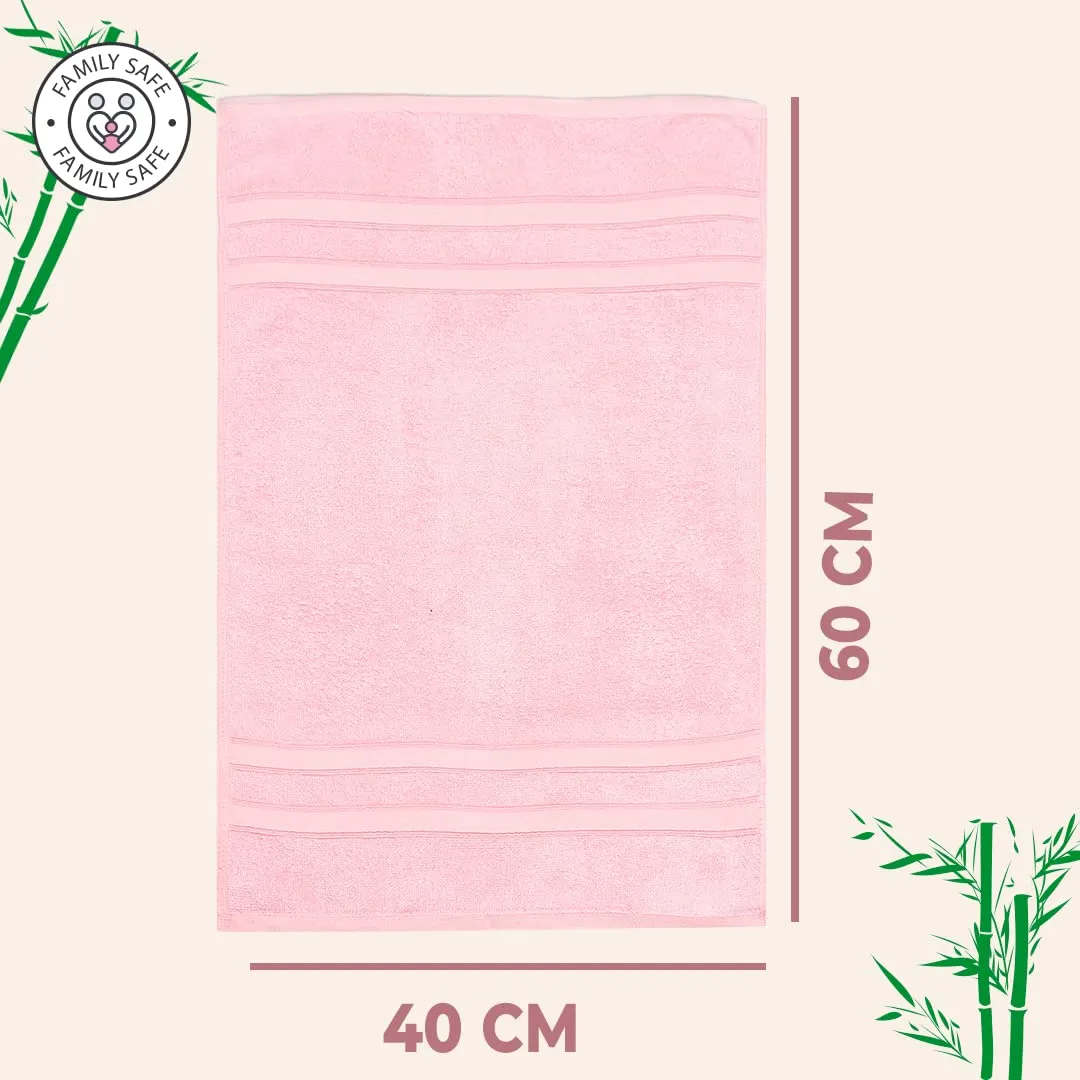 The Better Home Bamboo Face Hand Towel (60cmx40cm) 600gsm | Small Bath Towel | Soft Anti-Odour High Absorbency Spa Towel for Men, Women, Gym | Quick Dry Towel | Micro Fiber Wash Basin Towels (Pink)