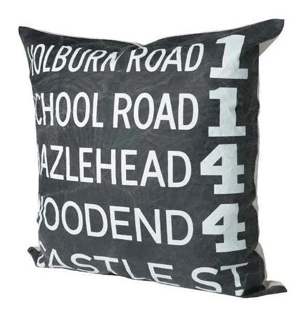 TK HIRO Subway Sign Cushion- HOLBOURN ROAD