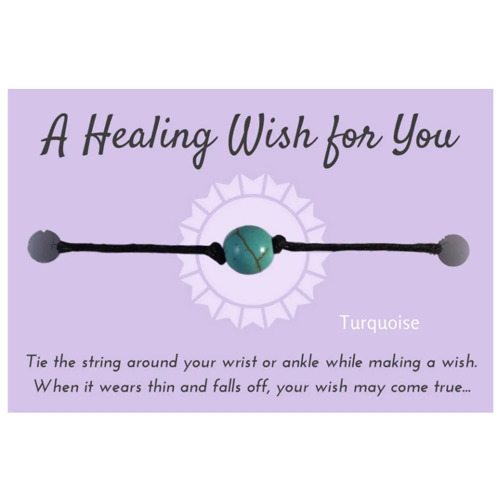 Turquoise Bead Hemp Wish Bracelet - A Healing Wish