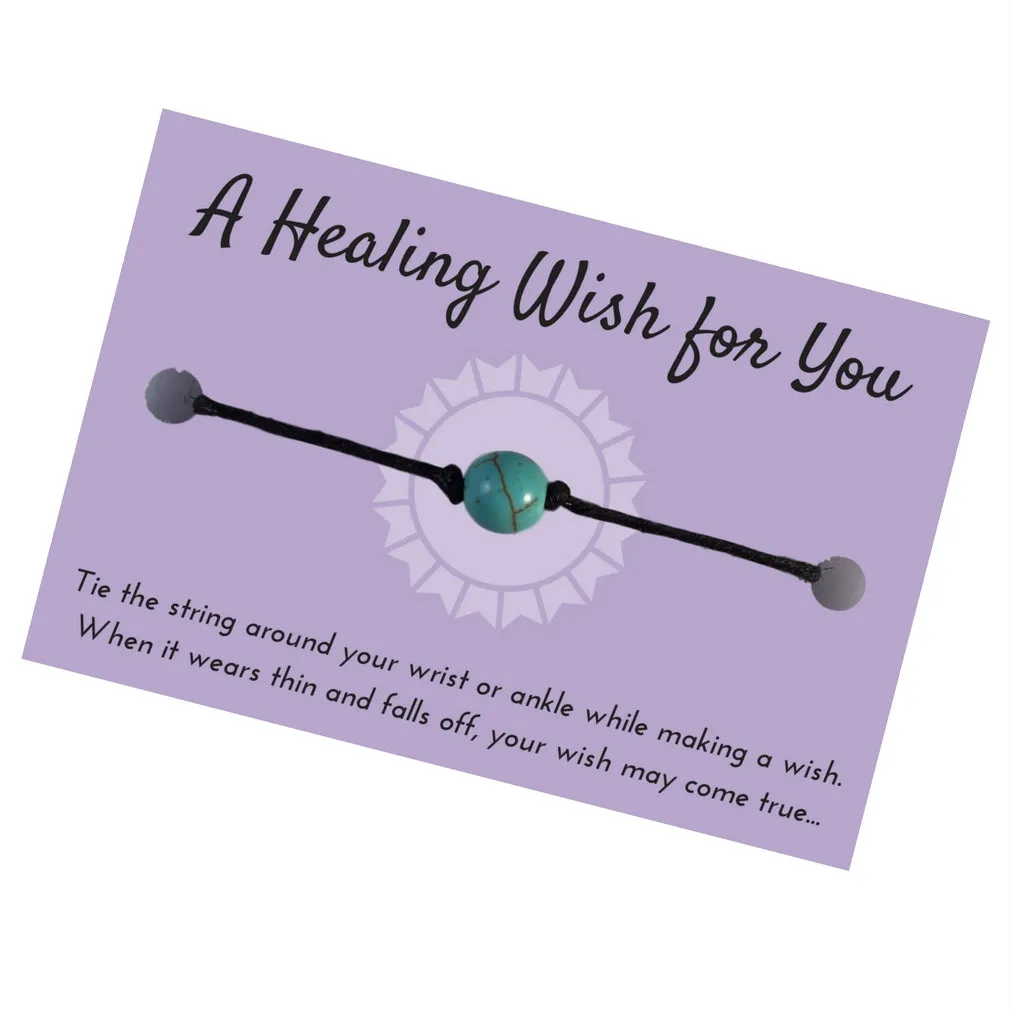 Turquoise Bead Hemp Wish Bracelet - A Healing Wish