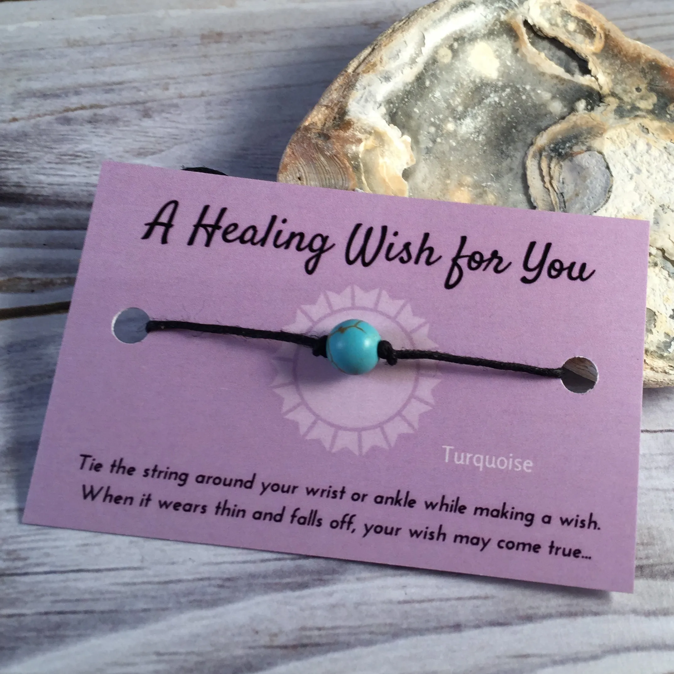 Turquoise Bead Hemp Wish Bracelet - A Healing Wish