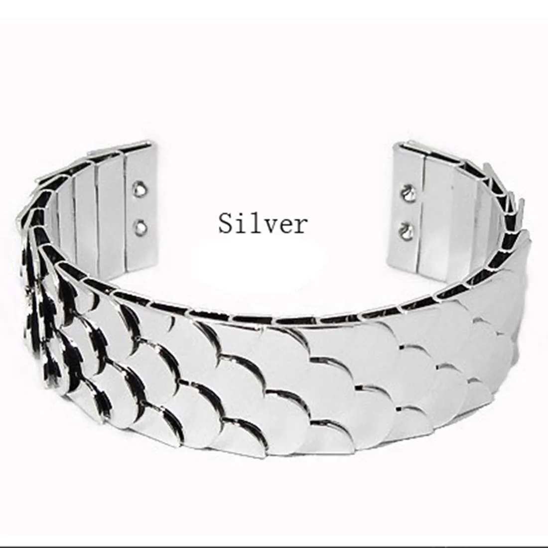 Yellow Chimes Latest Collection Fish Scale Design Silver Plated Cuff Bracelet for Women and Girls