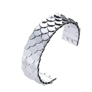 Yellow Chimes Latest Collection Fish Scale Design Silver Plated Cuff Bracelet for Women and Girls